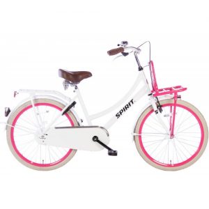 Spirit Cargo Meisjesfiets Wit-Roze 24 inch