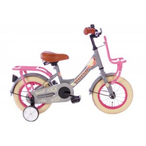 Spirit Daisy Meisjesfiets Grijs-Roze 12 Inch