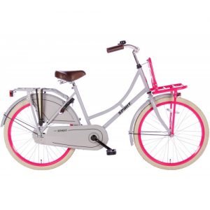 Spirit Omafiets Grijs-Roze Meisjesfiets 24 inch