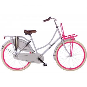 Spirit Omafiets Grijs-Roze Meisjesfiets 26 Inch