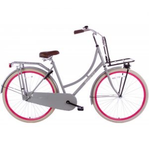 Spirit Omafiets Deluxe Plus Grijs-Roze 28 Inch