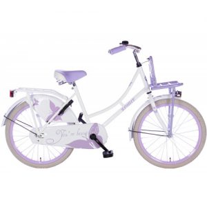 Spirit Omafiets Wit-Paars Meisjesfiets 22 inch