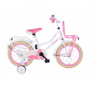 Spirit Meisjesfiets Wit-Roze 16 inch