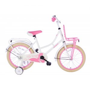 Spirit Meisjesfiets Wit-Roze 18 inch