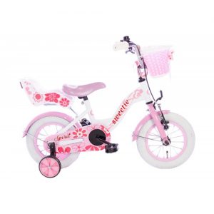 Spirit Sweetie Meisjesfiets Wit-Roze 12 inch